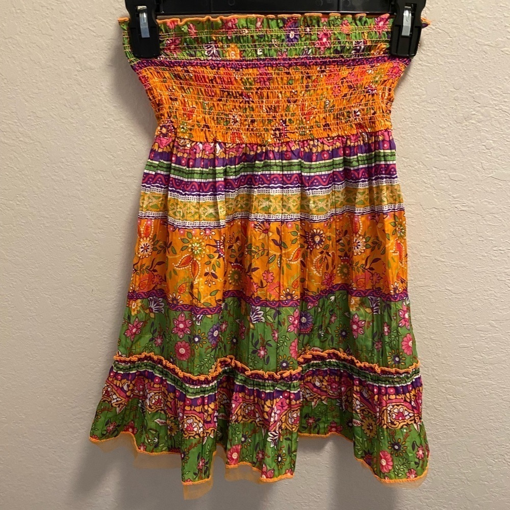 Squeeze Kids Smocked Colorful Dress Size Medium 5/6.